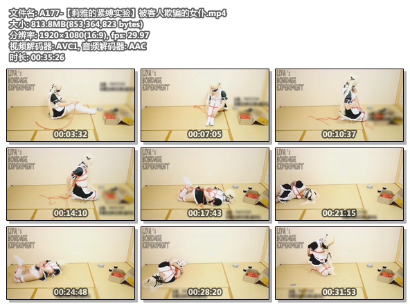 A177-【莉雅的紧缚实验】被客人欺骗的女仆
